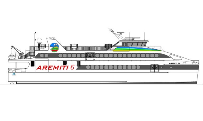 Rendering of the just delivered AREMITI 6 © Austal