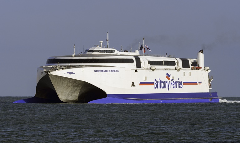 NORMANDIE EXPRESS will be renamed CONDOR VOYAGER for Condor Ferries service. © Maritime Photographic