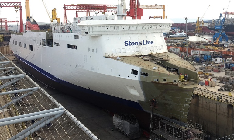 The STENA MERSEY will emerge as STENA SCANDICA from her 36m lengthening and conversion in Turkey. © Stena RoRo
