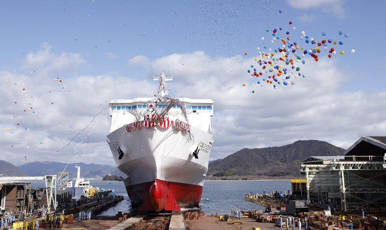 SILVER BREEZE was launched by Naikai Zosen's Setoda shipyard on 27 January. © Kawasaki Kinkai Kisen Kaisha