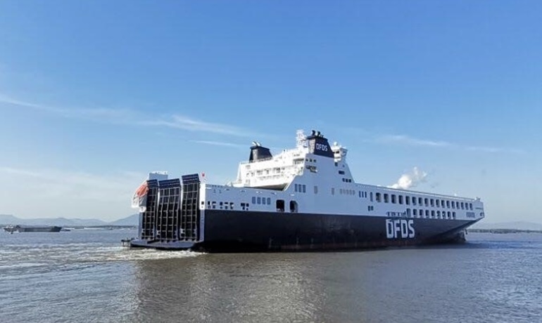 FLANDRIA SEAWAYS left Jinling's Yizheng shipyard on 5 April and is expected back on 10 April. © DFDS