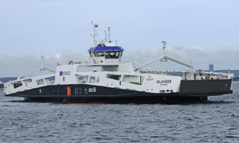 SOLAVÅGEN will join sister ship FESTØYA on the busy Festøya-Solavågen service. The latter vessel was delivered in late June. © Remontowa Shipbuilding SOLAVÅGEN will join sister ship FESTØYA on the busy Festøya-Solavågen service. The latter vessel was delivered in late June. © Remontowa Shipbuilding