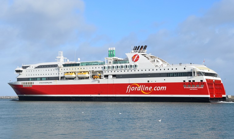 Due to dwindling passenger numbers, Fjord Line puts the ro-pax ferry STAVANGERFJORD in layup again. © Uwe Jakob Due to dwindling passenger numbers, Fjord Line puts the ro-pax ferry STAVANGERFJORD in layup again. © Uwe Jakob