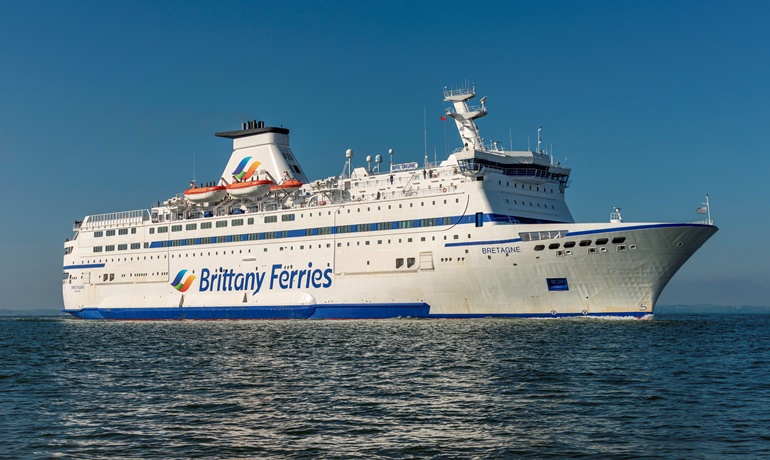 BRETAGNE is one of two Brittany Ferries ro-pax ferries to be laid up again soon. © Maritime Photographic BRETAGNE is one of two Brittany Ferries ro-pax ferries to be laid up again soon. © Maritime Photographic