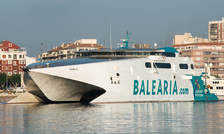 Baleària didn't specify a ship's name for the summer-only high-speed service, yet Spanish sources say it's likely Incat 81m JAUME III © Frank Lose Baleària didn't specify a ship's name for the summer-only high-speed service, yet Spanish sources say it's likely Incat 81m JAUME III © Frank Lose