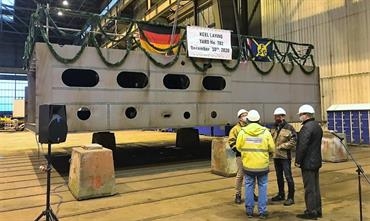 Keel laying ceremony for FSG's yard number 782. © Frank Behling