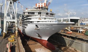 SEABOURN OVATION ready to be floated up © Fincantieri SEABOURN OVATION ready to be floated up © Fincantieri