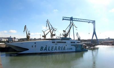 JAUME II here at the Astilleros del Guadalquivir shipyard © Baleària
