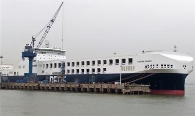 Living up to her name, FLANDRIA SEAWAYS will operate from the Flemish port of Zeebrugge. © Jens Peter Baltsersen-DFDS