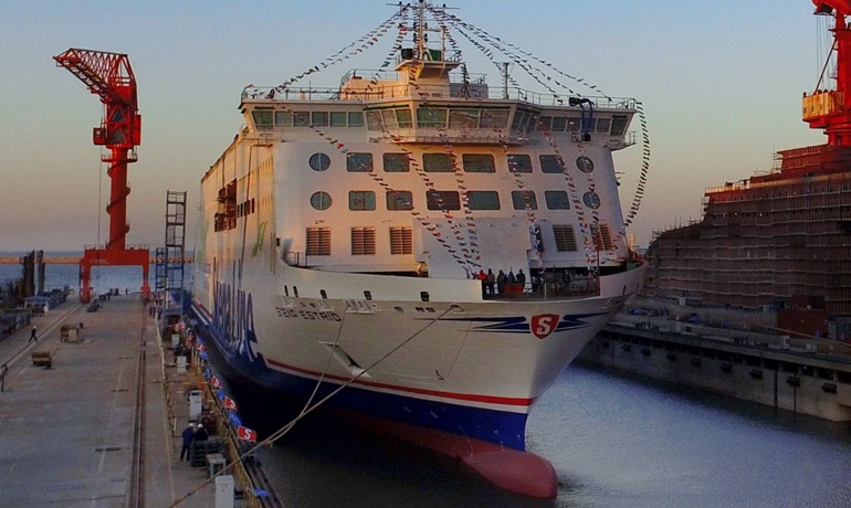 STENA ESTRID will be floated out later during 1Q 2019 © AVIC Ship