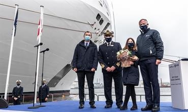 In the presence of Pierfrancesco Vago and his family, Chantiers de l'Atlantique handed over MSC VIRTUOSA to MSC Cruises on 1 February. © MSC Cruises