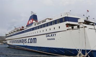 GALAXY being prepared to leave the Med for a charter to SSL - © European Seaways Inc.