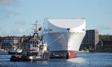 The hull of LIEKUT was launched on 29 October © FSG The hull of LIEKUT was launched on 29 October © FSG