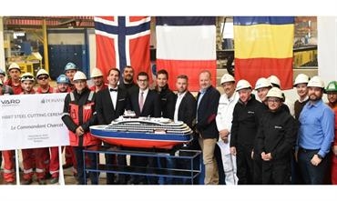 First steel cut for Ponant's LE COMMANDANT CHARCOT at VARD Tulcea © Ponant First steel cut for Ponant's LE COMMANDANT CHARCOT at VARD Tulcea © Ponant