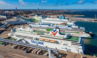 Part of the Tallink fleet seen laid up in Tallinn on 19 March. © Kaupo Kalda
