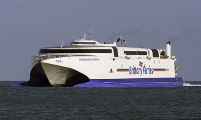 NORMANDIE EXPRESS will be renamed CONDOR VOYAGER for Condor Ferries service. © Maritime Photographic