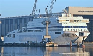 HONFLEUR is set to leave FSG's outfitting quay on Sunday 25 October. © Uwe Jakob HONFLEUR is set to leave FSG's outfitting quay on Sunday 25 October. © Uwe Jakob