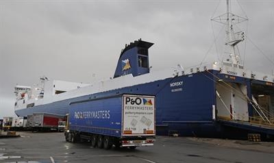 The Zeebrugge-Tilbury route is operated by the 2,630-lanemetre NORSKY and NORSTREAM. © P&O Ferries