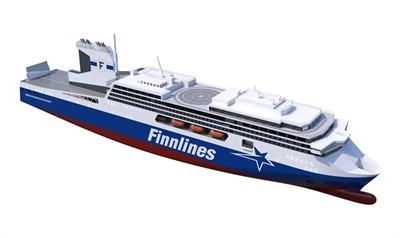 The three newbuilds for Finnlines will be 240 metres long, with a cargo capacity of 5,100 lane metres for rolling freight plus 90 cars, and accommodation in 320 cabins for up to 1,100 passengers.