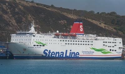 Fishguard-Rosslare mainstay STENA EUROPE berthed in Fishguard © Frank Lose