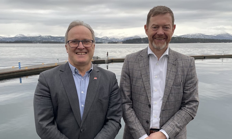 Managing director of Fjord1, Dagfinn Neteland and director of ferries in the Norwegian Public Roads Administration, Dag Hole