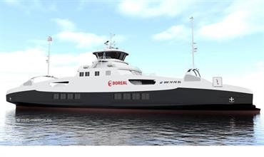 Boreal fully electric ferry, expected delivery during Q3 2019 from Vard © Multi Maritime