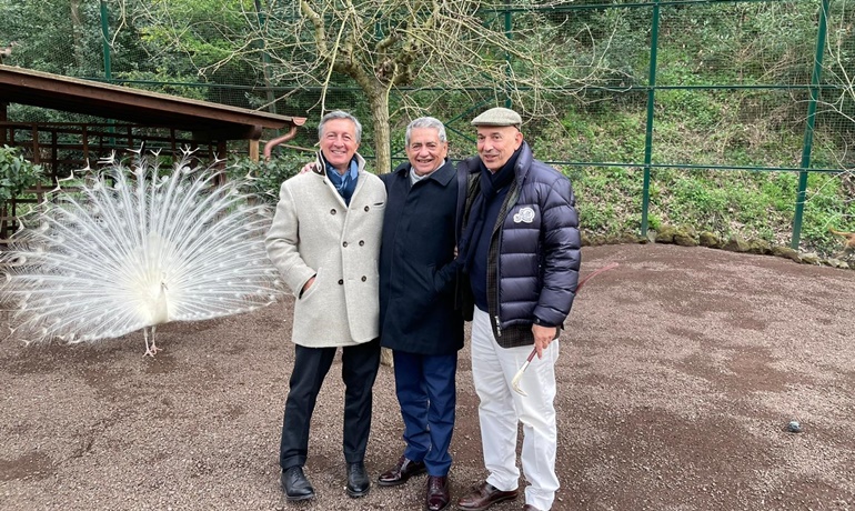 Proud shipowners - from right to left: Emanuele Grimaldi, Antonio Armas Sr. and Diego Pacella, Emanuele Grimaldi's brother-in-law. © Grimaldi Group