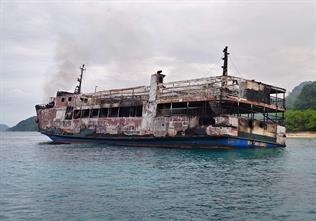 The wreckage of JUNE ASTER © Philippine Coast Guard