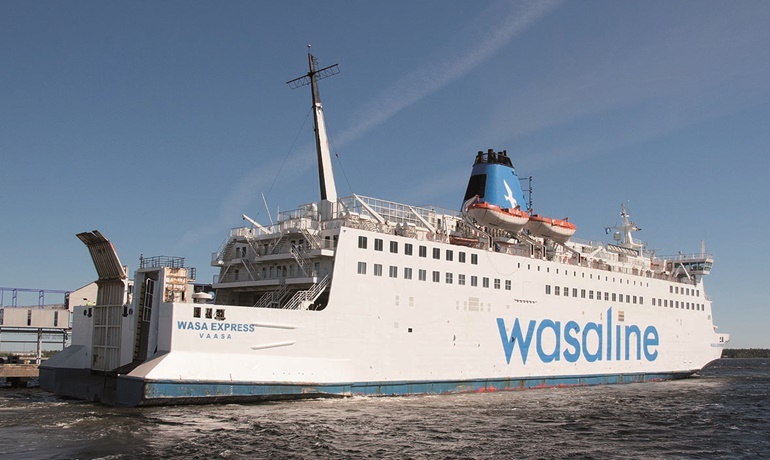 Wasaline operates the 1981-built WASA EXPRESS which has a capacity of 1,150 lanemetres and 850 passengers © Wasaline