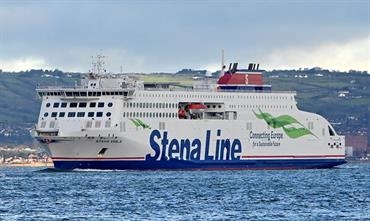 STENA EMBLA has now been introduced on the domestic Birkenhead-Belfast route which has seen a surge in freight volumes in recent days. © Stena Line