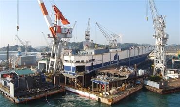 The Shimonoseki Shipyard will remain a prolific builder of ro-pax ferries and ro-ro ships. © MHI