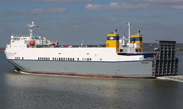 The Zeebrugge-Cork route is operated by the Kawasaki Class MELUSINE. © J.J. JAGER