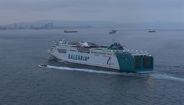 A Balearia RoPax ferry off Barcelona. © Søren Lund Hviid A Balearia RoPax ferry off Barcelona. © Søren Lund Hviid