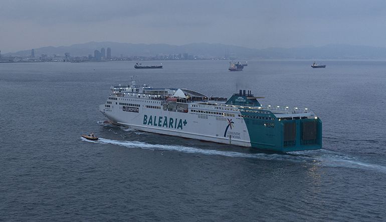 A Balearia RoPax ferry off Barcelona. © Søren Lund Hviid A Balearia RoPax ferry off Barcelona. © Søren Lund Hviid