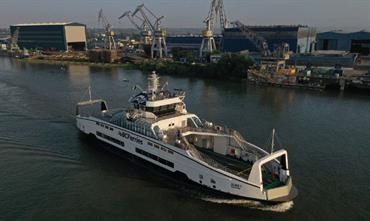 On 11 October, the last of the BC Ferries' four new battery-electric hybrid Island Class vessels departed from Damen Shipyard Galati in Romania and is expected to arrive in Canada late in the third quarter of fiscal 2022. © BC Ferries