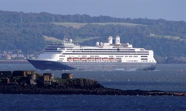 Fred. Olsen Cruise Lines' 'new' BOREALIS in the Firth of Forth on 4 September. © Bruce Peter