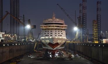 AIDAstella was drydocked in Dubai © AIDA Cruises