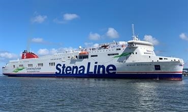 The lengthened STENA SCANDICA has now officially been introduced between Stockholm Norvik/Nynäshamn and Ventspils. © Stena Line The lengthened STENA SCANDICA has now officially been introduced between Stockholm Norvik/Nynäshamn and Ventspils. © Stena Line