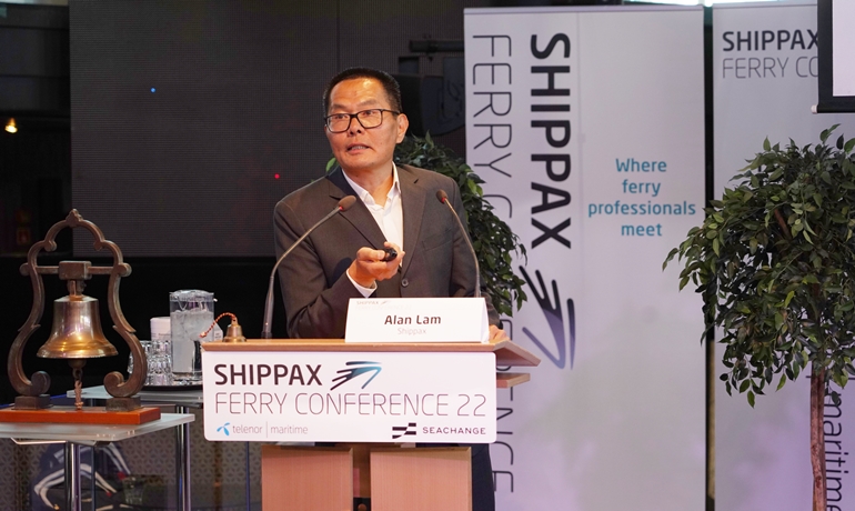Alan Lam, Shippax Analyst, started by setting the scene with a deep-sea ro-pax industry performance and trends analysis © George Giannakis Alan Lam, Shippax Analyst, started by setting the scene with a deep-sea ro-pax industry performance and trends analysis © George Giannakis