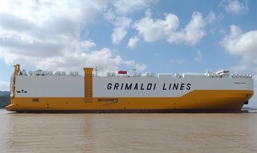 GRANDE FLORIDA is the fifth vessel in a seven-ship series Yangfan is building for the Grimaldi Group. © Grimaldi Group