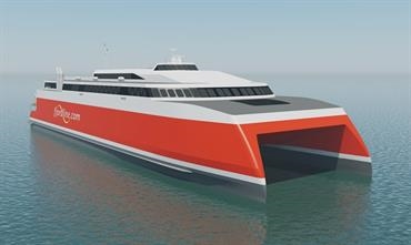 The 109-metre high-speed catamaran for Fjord Line is being built at the Cebu facility © Fjord Line