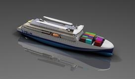Rendering of Pelni's new generation of combined cargo and passenger ships. © NAOS Ship and Boat Design