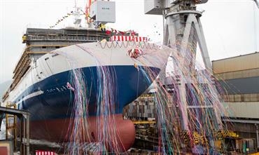 FERRY KYOTO will serve the Osaka (Nanko)-Kitakyushu (Shinmoji) route, replacing FERRY KYOTO II. © Mitsubishi Heavy Industries