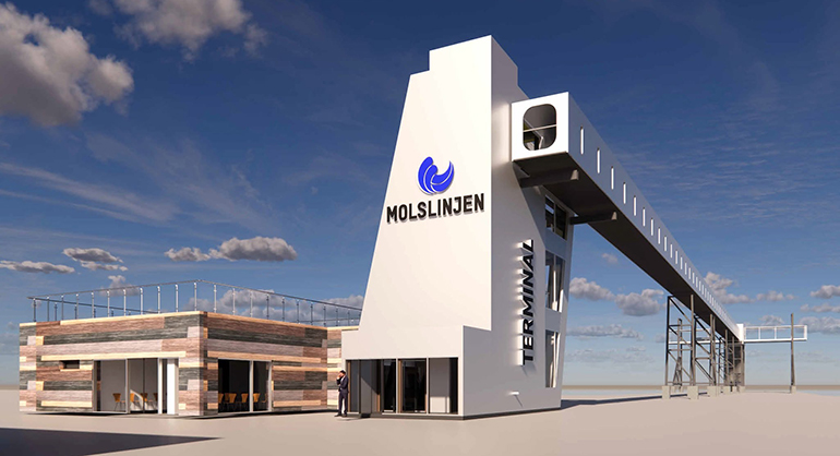 The new passanger facilities in Sjællands Odden. © HSM Industri