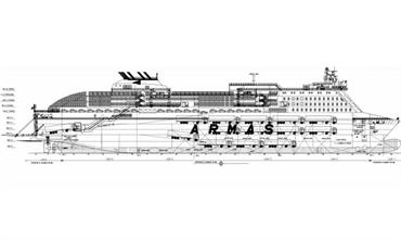 Side profile of Armas' newbuilding ordered at Barreras © Naviera Armas