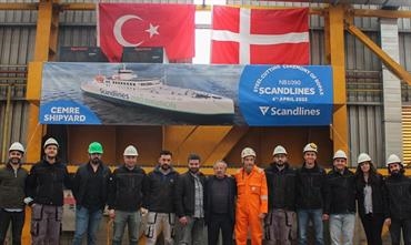 Scandlines newbuild steel cut © Cemre Shipyard Scandlines newbuild steel cut © Cemre Shipyard
