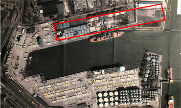 DFDS's Vlaardingen terminal; the new area for 650 trailers is shown within the red border © DFDS DFDS's Vlaardingen terminal; the new area for 650 trailers is shown within the red border © DFDS