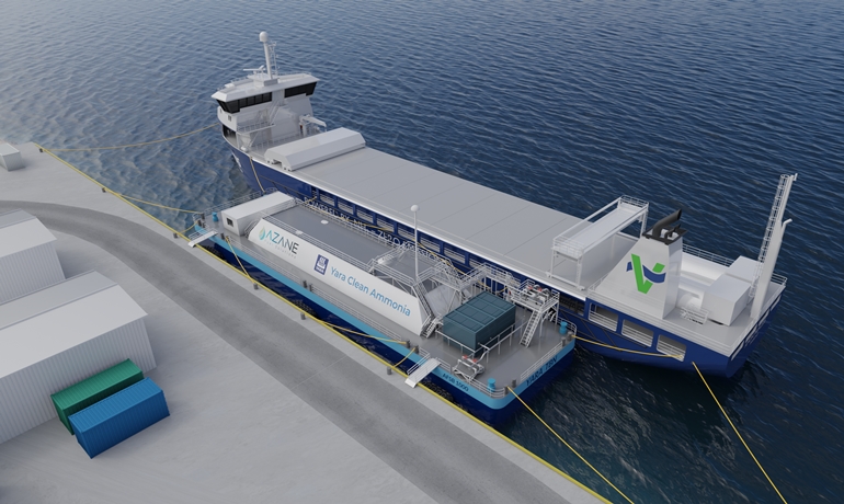Yara is part of a consortium that is developing a first ammonia bunkering terminal in Norway.© Azane Fuel Solutions