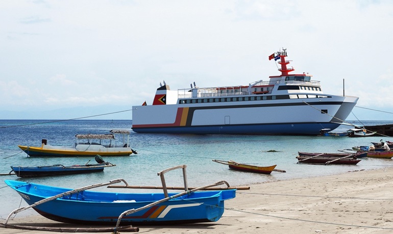 The newbuild for Timor-Leste will be of the Damen RoPax Ferry 6716 type © Damen Shipyards Group