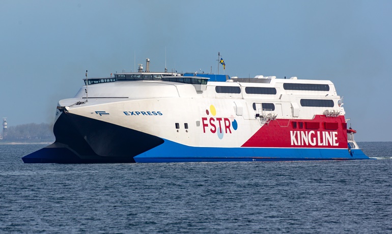 VIKING FSTR added extra capacity in 2017 for Viking Line. Now named GOLDEN EXPRESS and owned by Golden Fast Ferries, a joint venture between Golden Star Ferries and Fast Ferries © Marko Stampehl